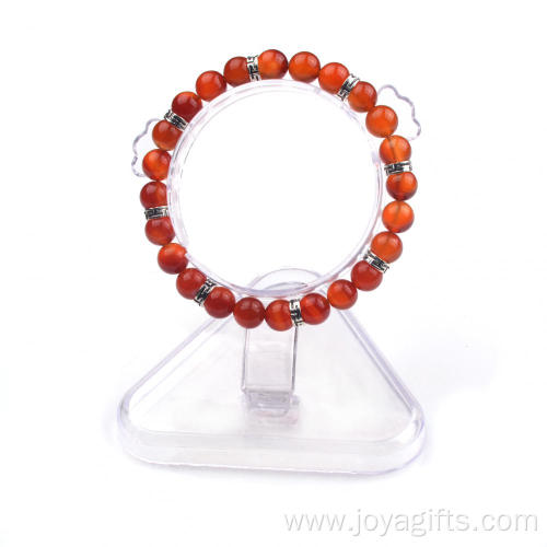 Natural Gemstone ​Carnelian 8MM 24 Round Beads Bracelet for Reiki Healing